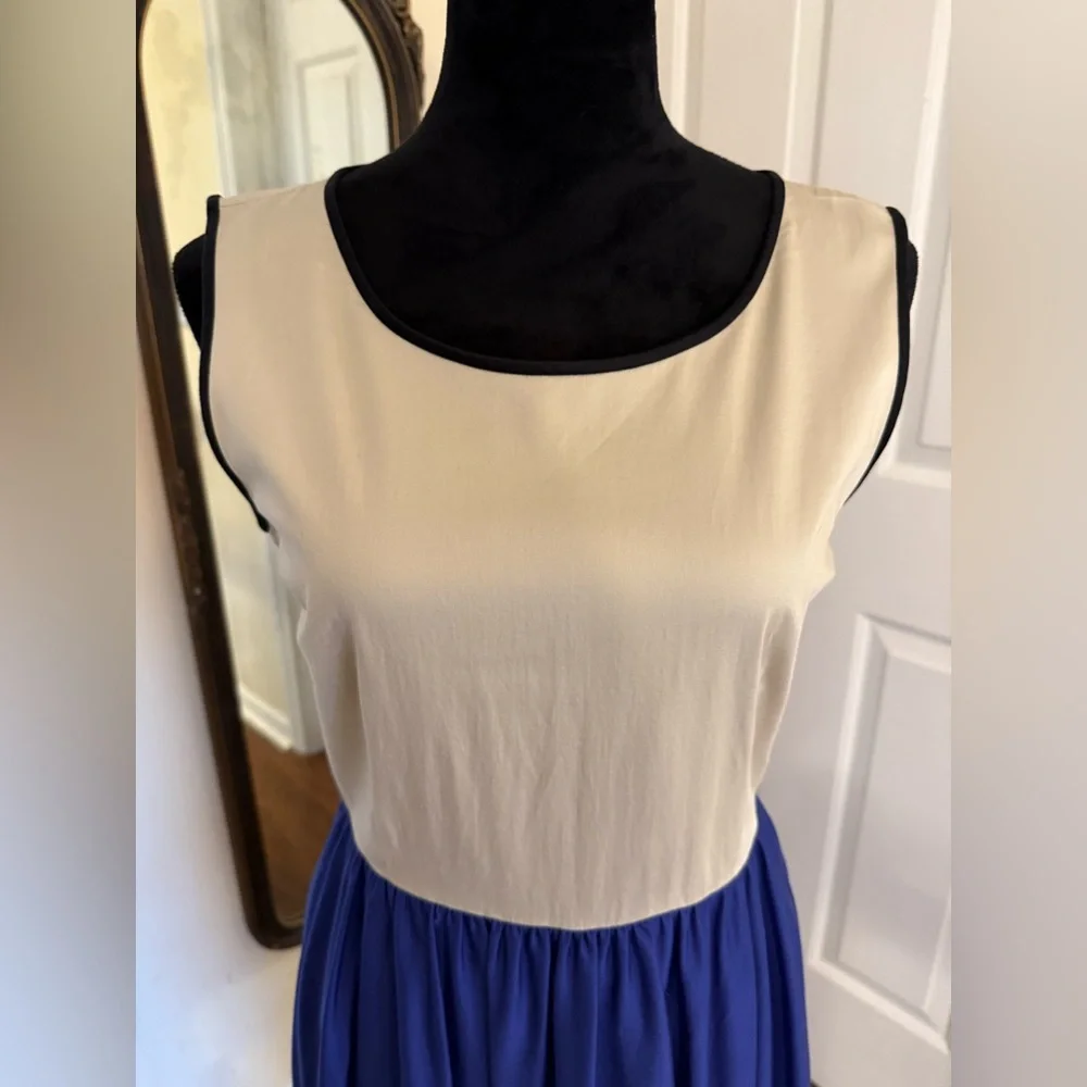 Kate Spade Classic Fit & Flare Dress • Size 8 • Vintage Two-Tone Blue & Cream